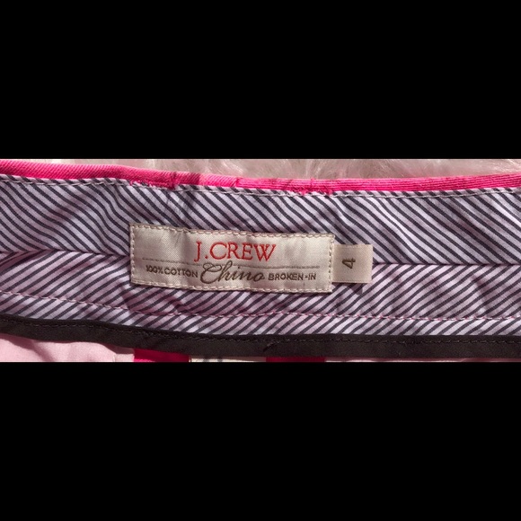 J. CREW HOT PINK CHINO ZIPPER SHORTS WOMEN SIZE 4 - Picture 2 of 4